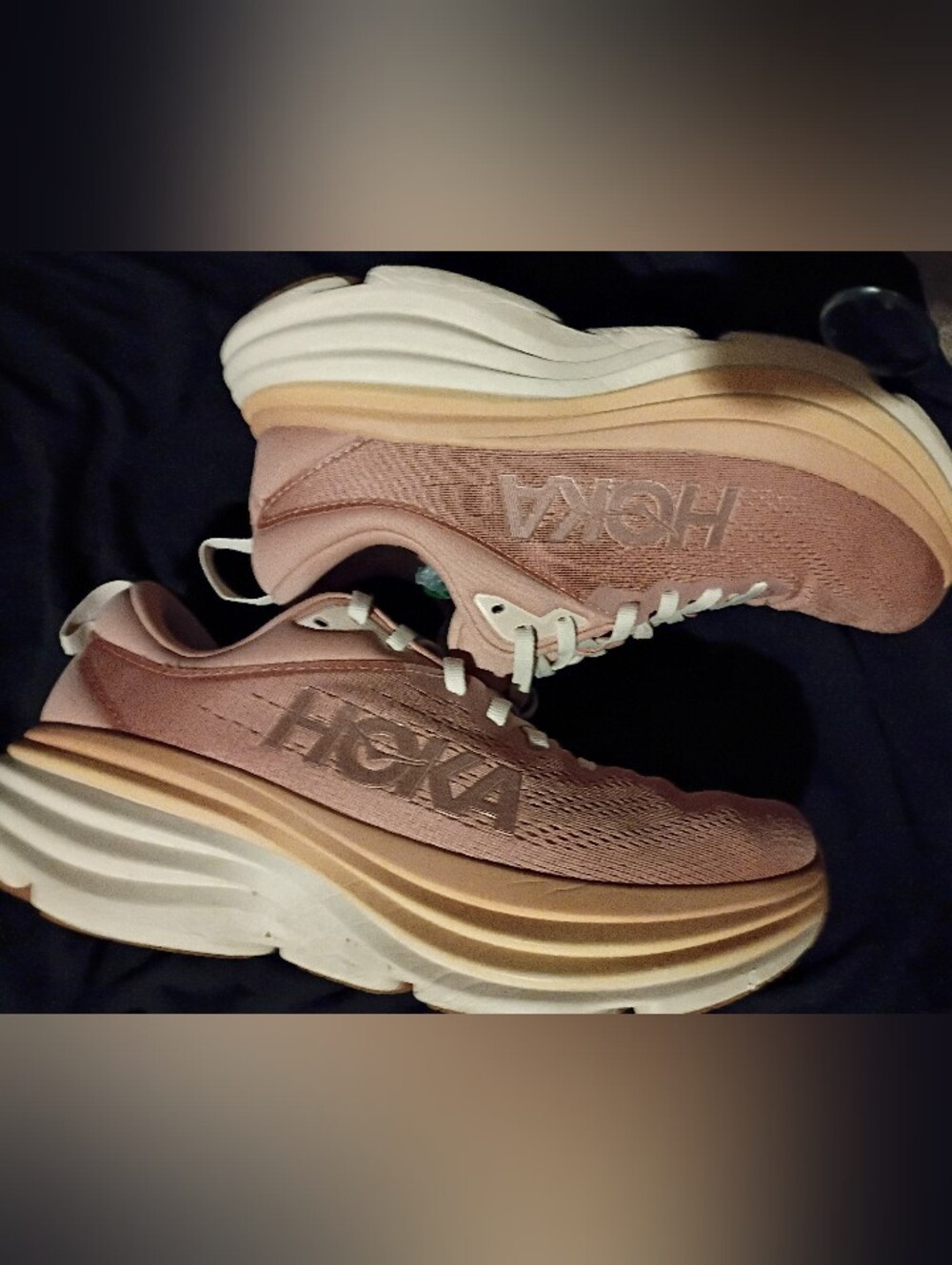 HOKA ONE ONE BONDI Size 8 Hoka Bondi Peach Sneakers Running Walking Comfort